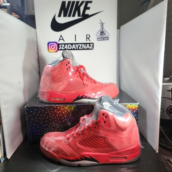 Size 8- Jordan 5 Retro Red Suede 136027 602 Clean Near Deadstock..Fits Men Size - Picture 14 of 16